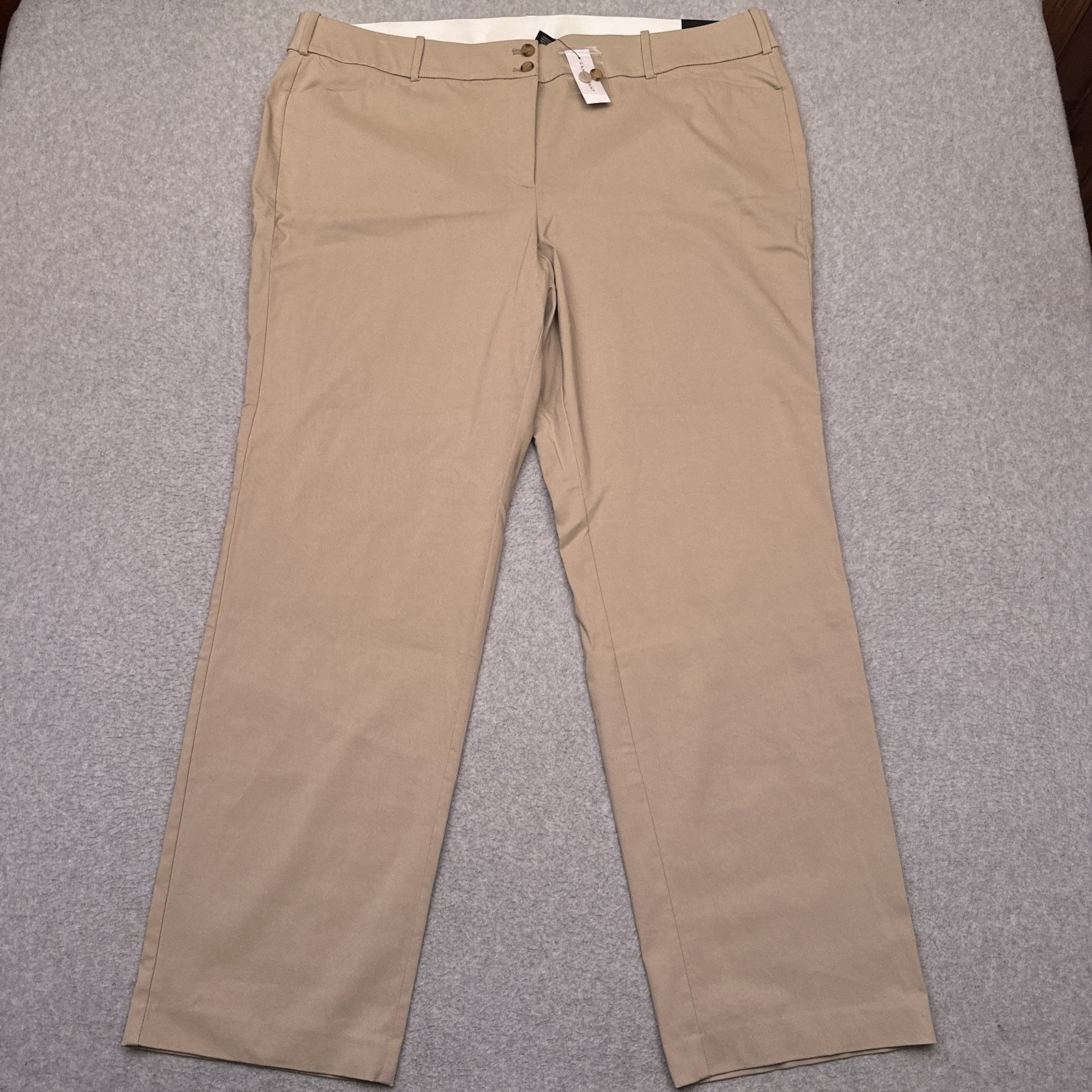 New Lane Bryant Madison Pant Womens 24 Beige Straight Leg Curvy Stretch Waist